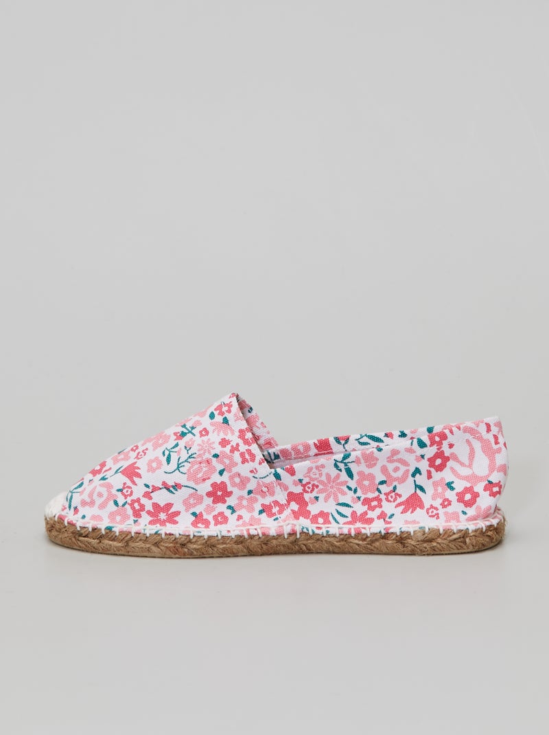Alpargatas con estampado floral ROSA - Kiabi