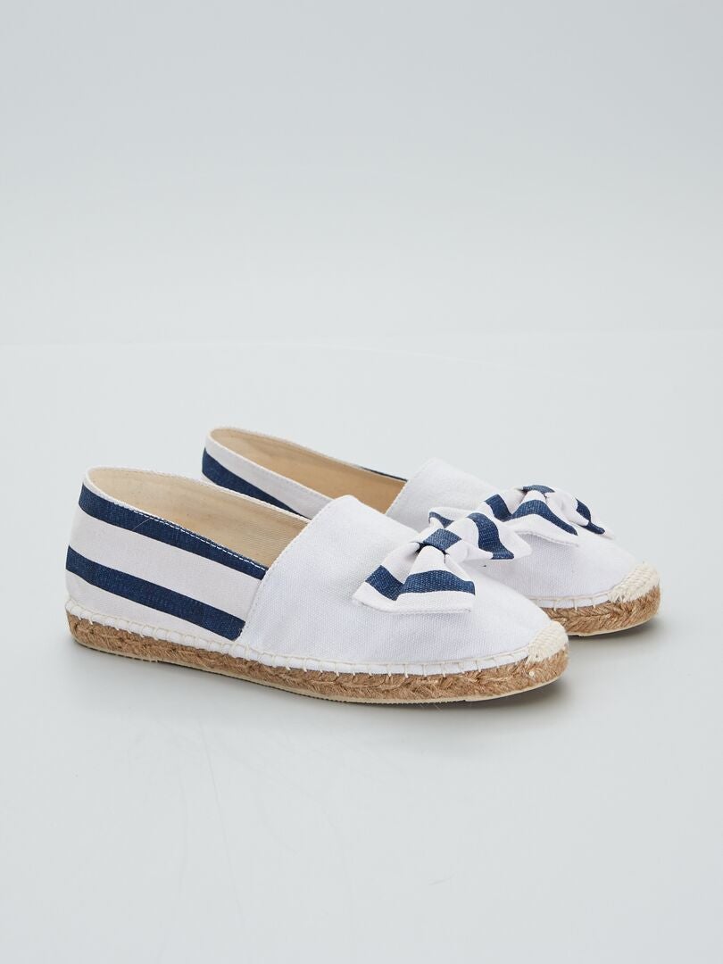 Alpargatas con lazos BLANCO - Kiabi