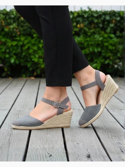 Alpargatas con tacón de 6 cm, ultracómoda, suela con memoria de forma - Kiabi