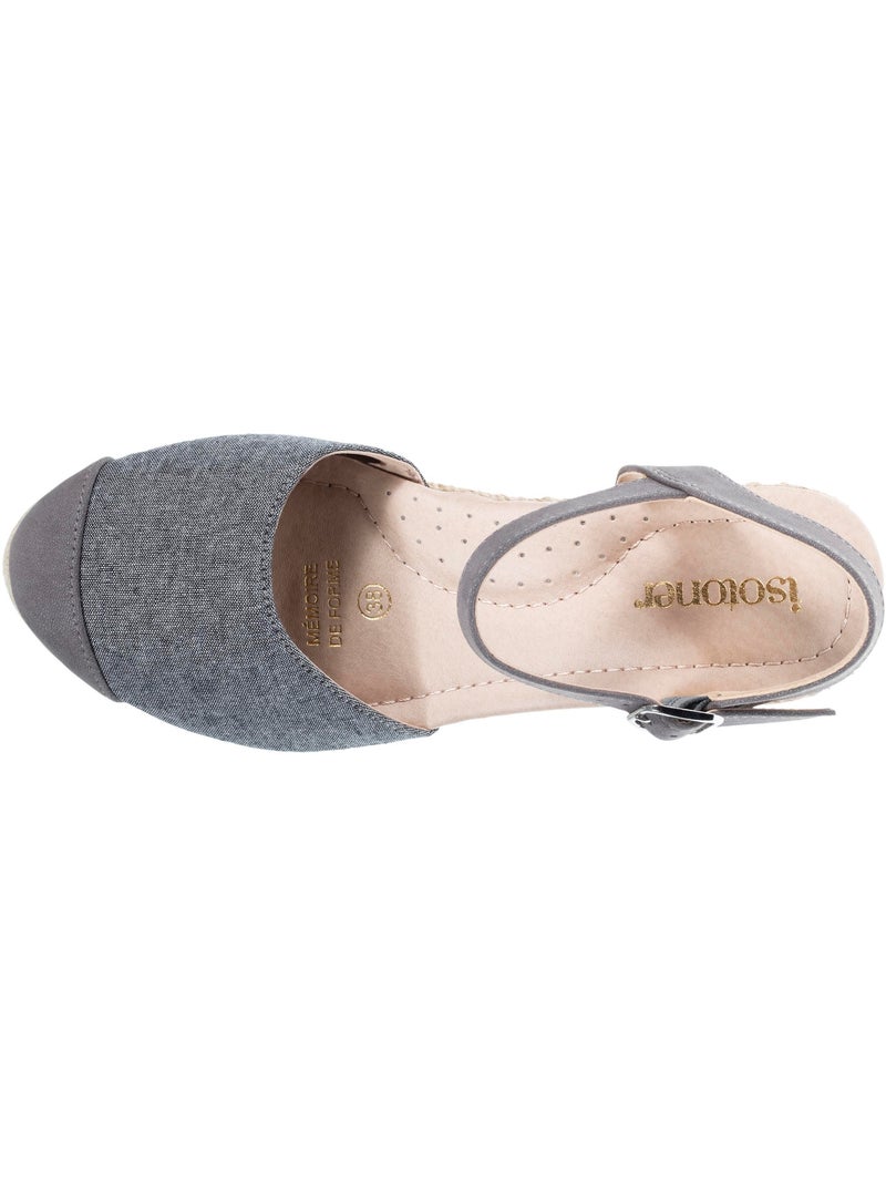 Alpargatas con tacón de 6 cm, ultracómoda, suela con memoria de forma  Isotoner Gris gris - Kiabi