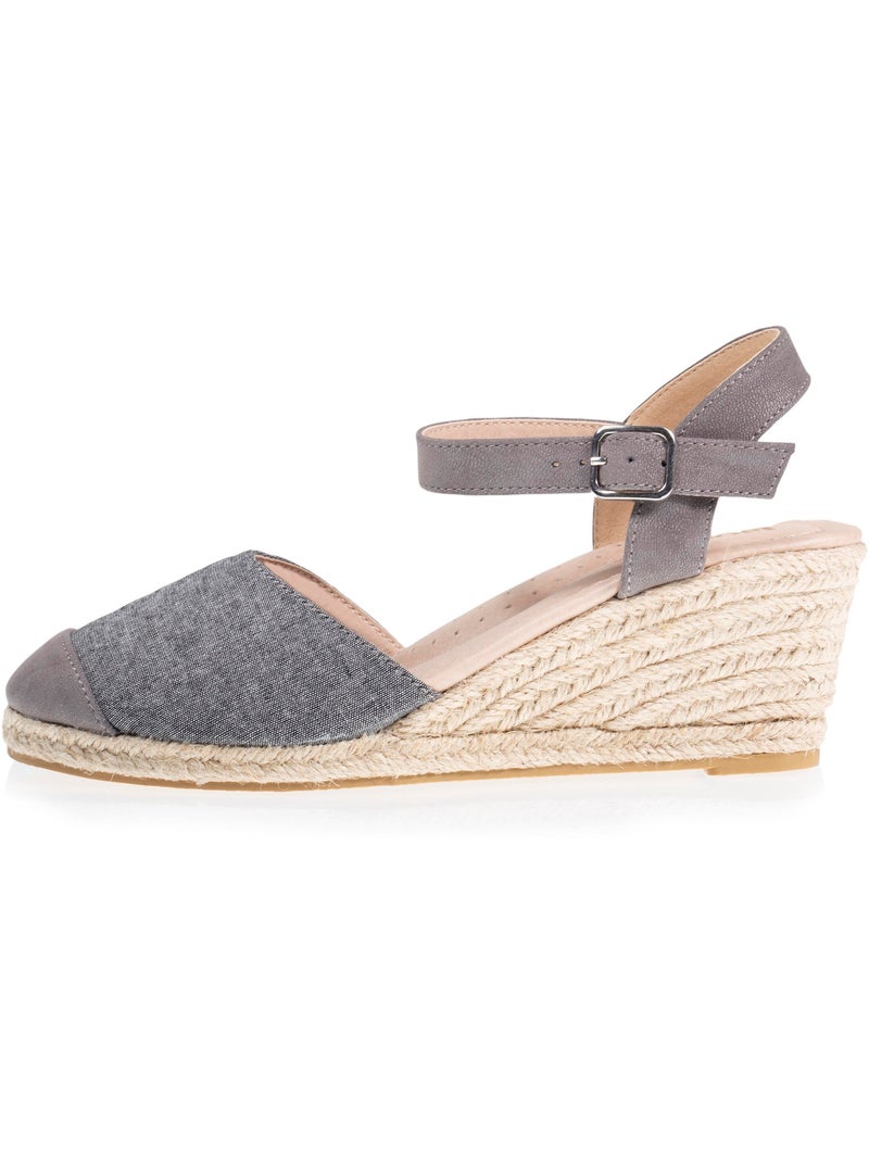 Alpargatas con tacón de 6 cm, ultracómoda, suela con memoria de forma  Isotoner Gris gris - Kiabi