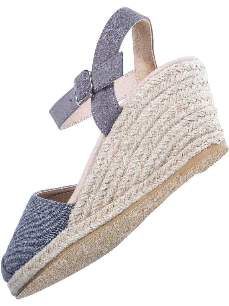 Alpargatas con tacón de 6 cm, ultracómoda, suela con memoria de forma  Isotoner Gris gris - Kiabi