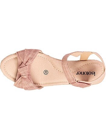 Alpargatas con tacón de 6 cm y Puntera abierta con detalle de lazo Isotoner