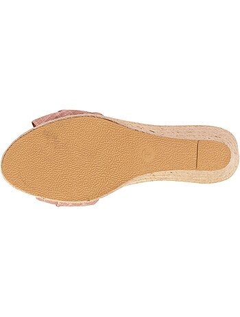 Alpargatas con tacón de 6 cm y Puntera abierta con detalle de lazo Isotoner