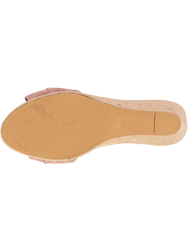 Alpargatas con tacón de 6 cm y Puntera abierta con detalle de lazo  Isotoner Rosa - Kiabi