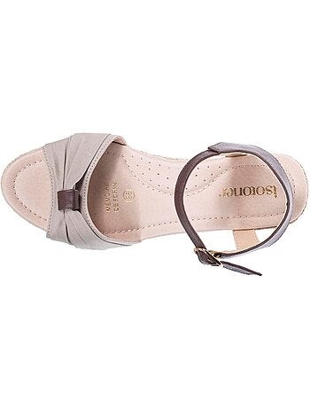 Alpargatas con tacón de 6 cm y Puntera abierta con detalle de lazo Isotoner