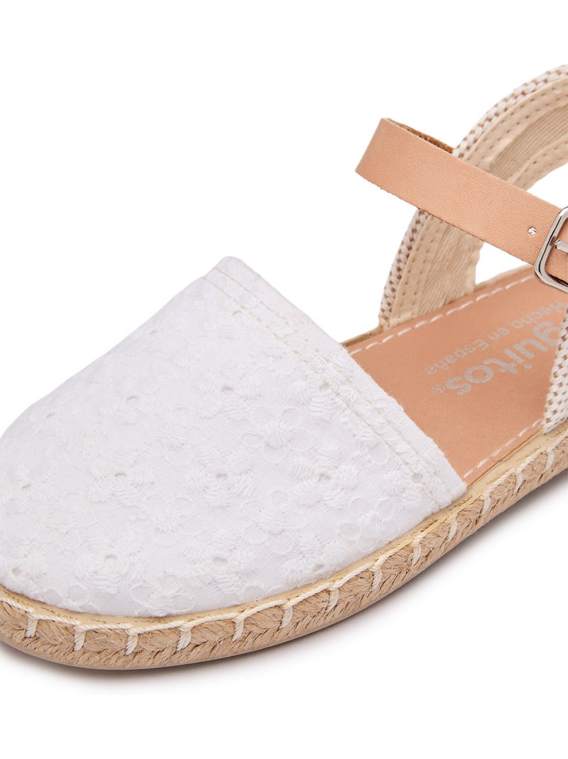 Alpargatas conguitos bordado floral Blanco - Kiabi