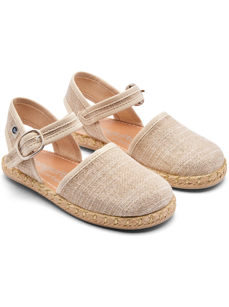 Alpargatas Conguitos Hebilla Hilo Oro Beige - Kiabi