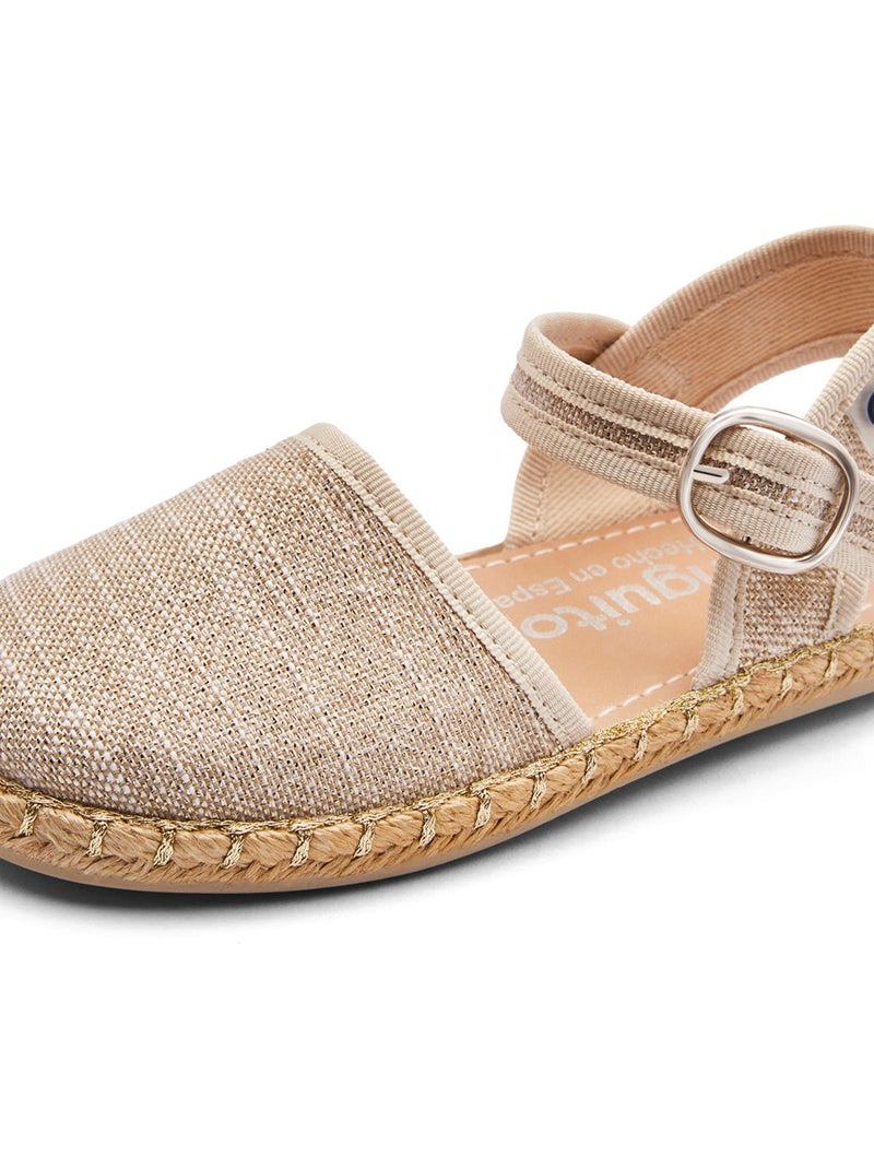 Alpargatas Conguitos Hebilla Hilo Oro Beige - Kiabi