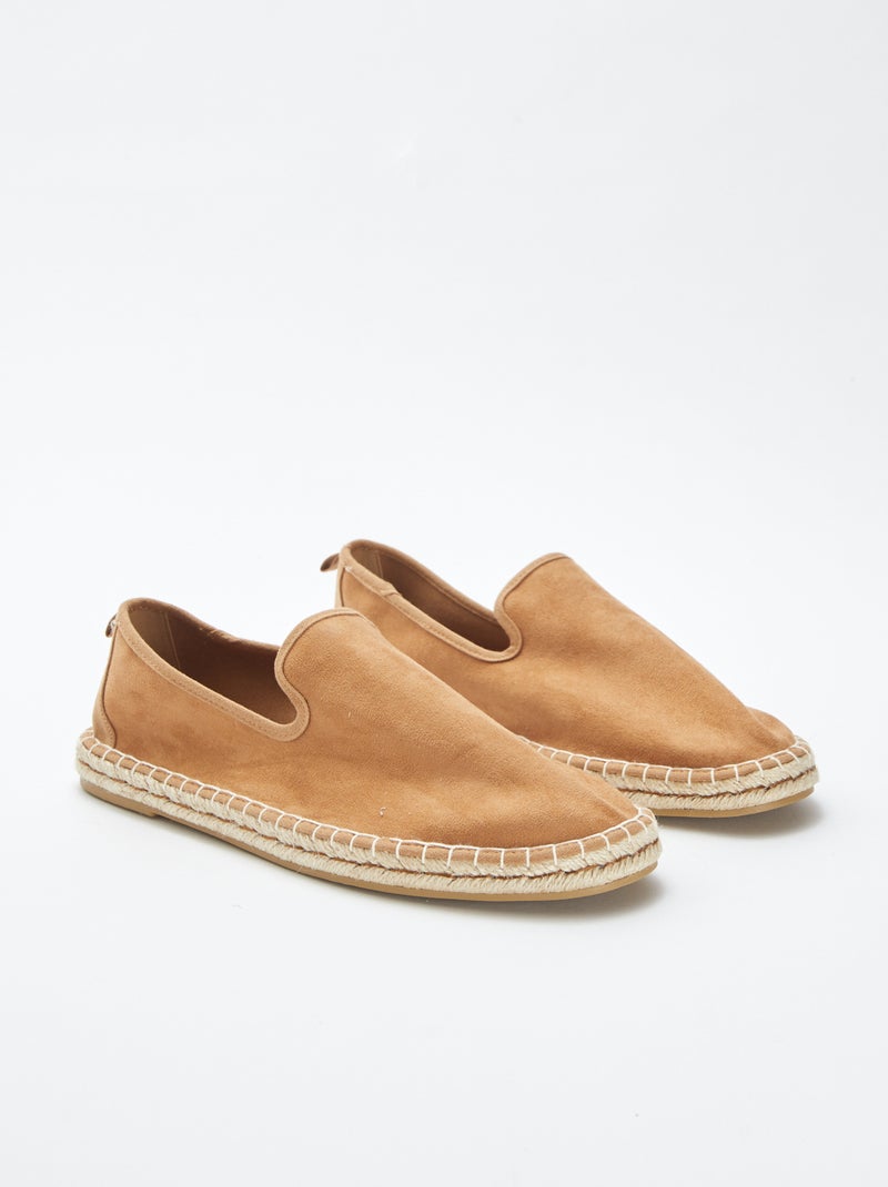 Alpargatas de antelina BEIGE - Kiabi