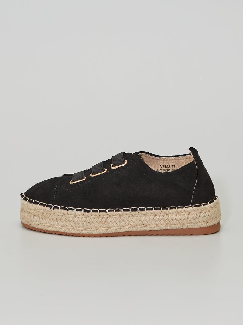 Alpargatas de antelina NEGRO - Kiabi