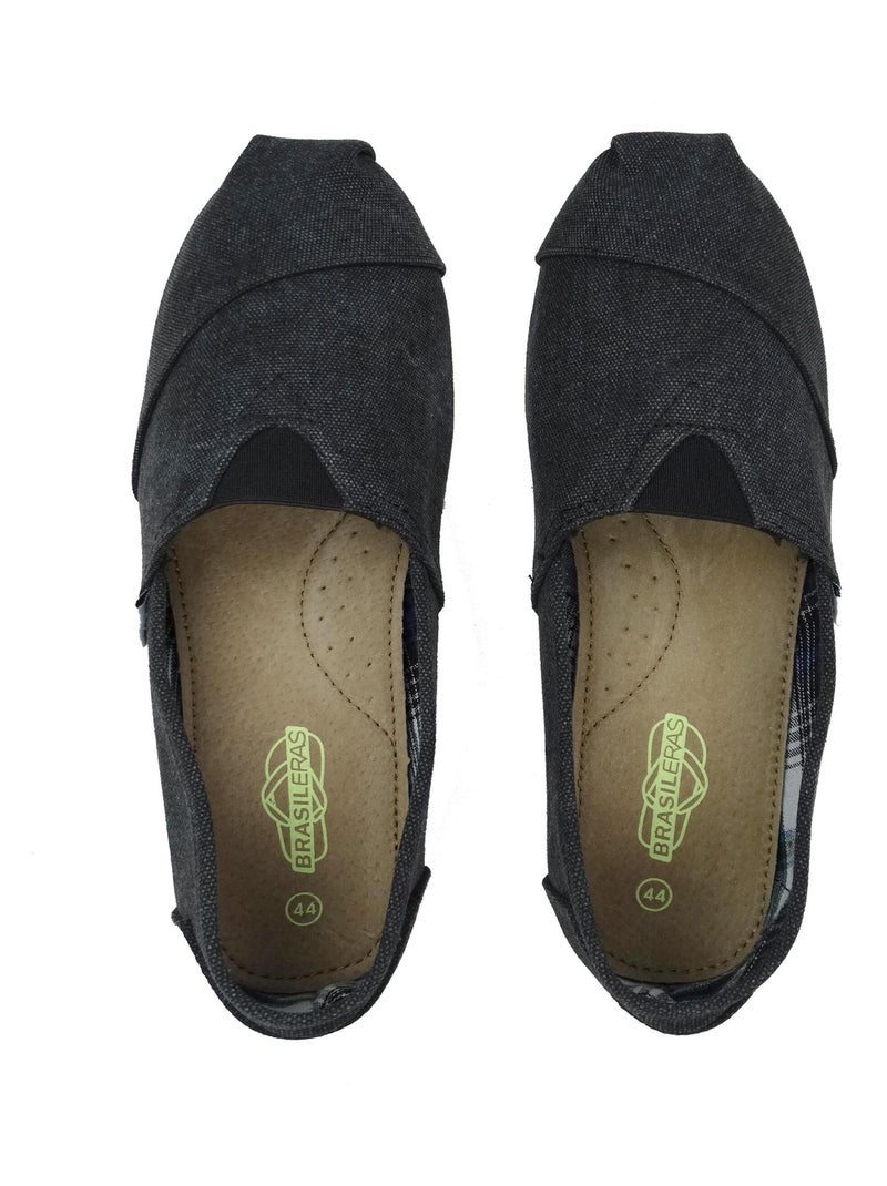 Alpargatas de hombre Brasileras con suela de goma Negro - Kiabi
