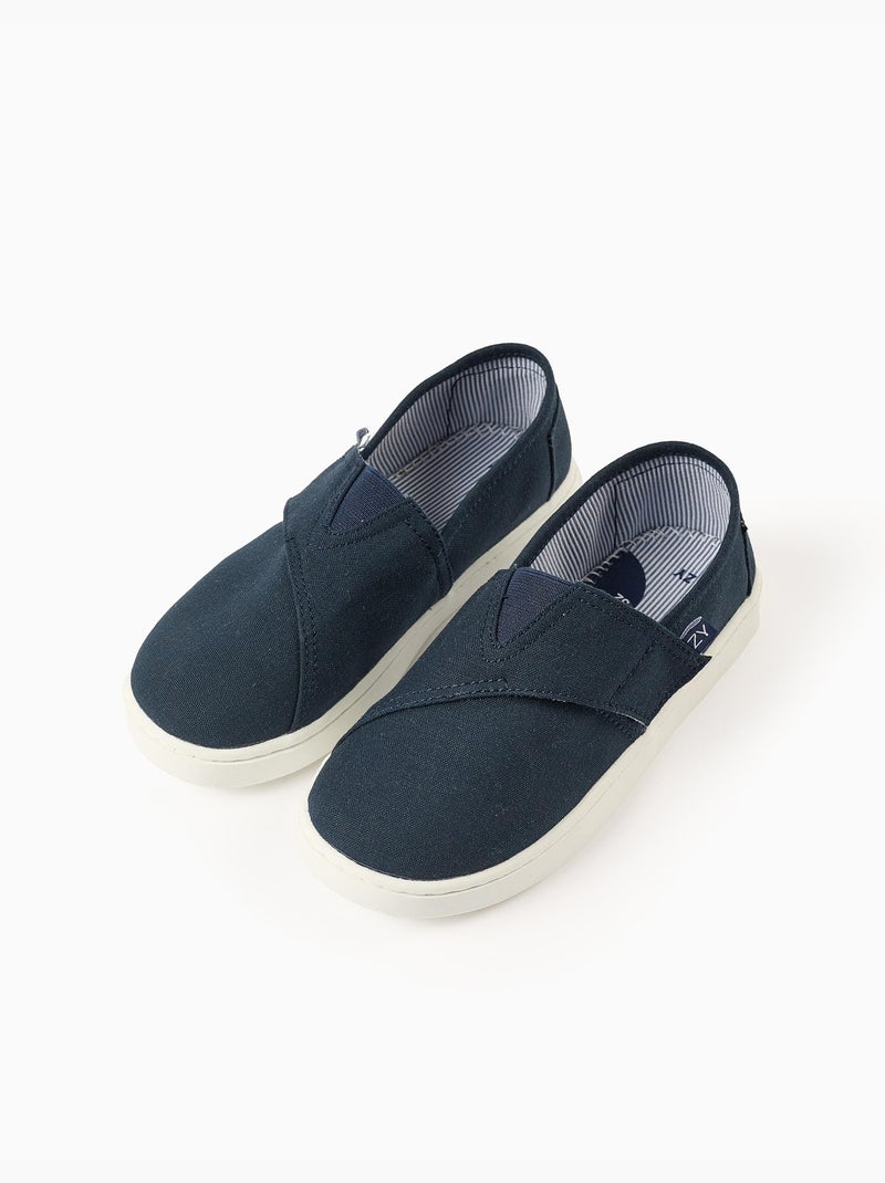 Alpargatas de lino con tira autoadherente Azul oscuro - Kiabi