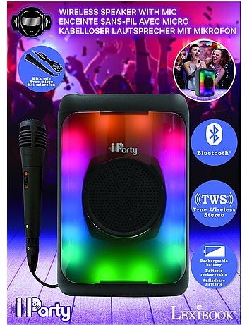 Altavoz Bluetooth® con efecto llama y micrófono – tamaño mediano