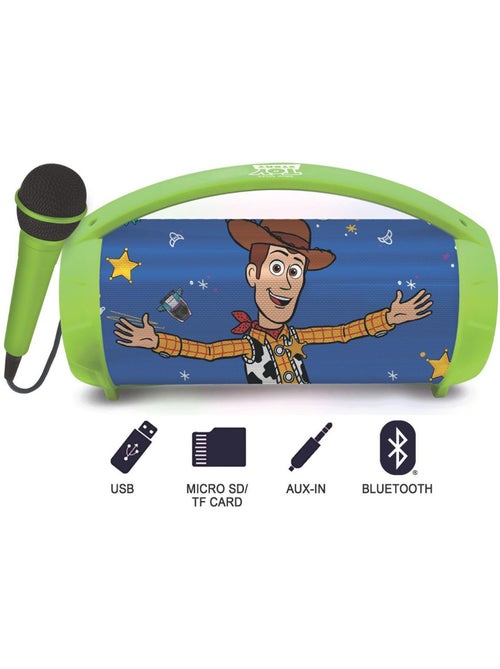 Altavoz Bluetooth® con luz y micrófono juguete Story - Kiabi Altavoz Bluetooth® con luz y micrófono juguete Story - Kiabi