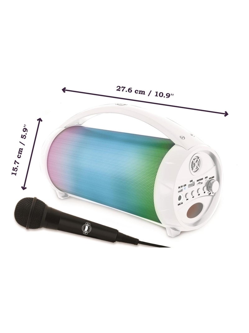 Altavoz Bluetooth iParty con luces y micrófono Blanco - Kiabi
