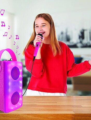 Altavoz bluetooth® luminoso rosa con micrófono