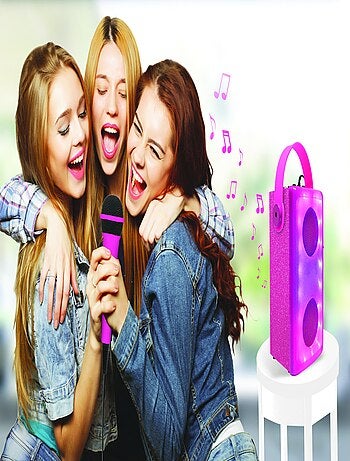 Altavoz bluetooth® luminoso rosa con micrófono