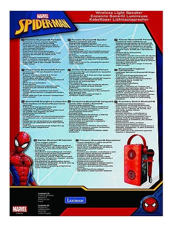 Altavoz Bluetooth® luminoso SpiderMan con micrófono