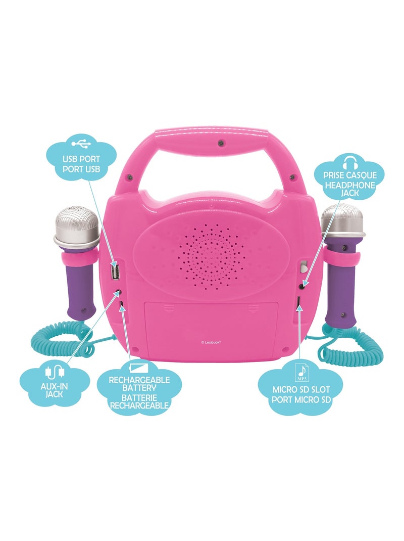 Altavoz Bluetooth Unicorn luz con micrófono y batería recargable Rosa - Kiabi