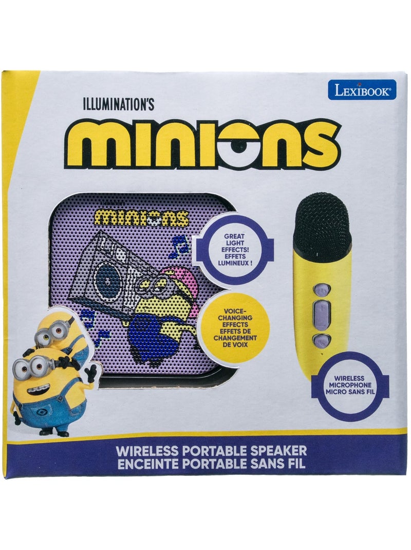 Altavoz de karaoke puertoátil minions con un micrófono inalámbrico Amarillo - Kiabi