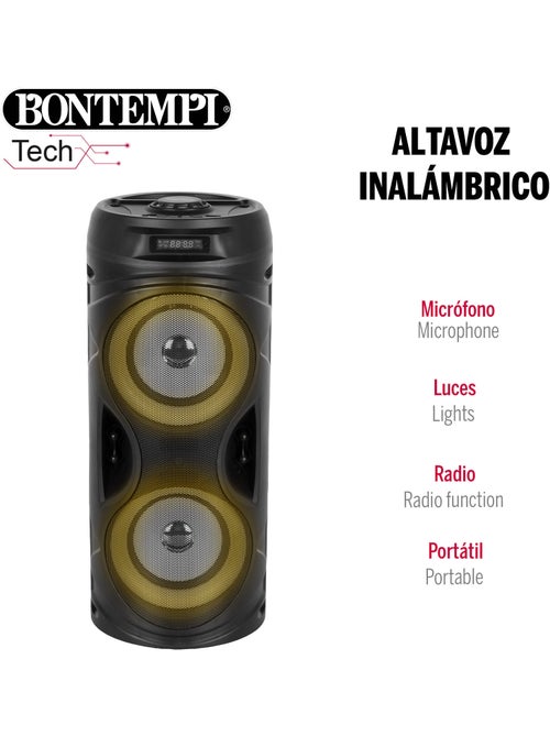 Altavoz inalámbrico 160w con micrófono y luces bontempi - Kiabi
