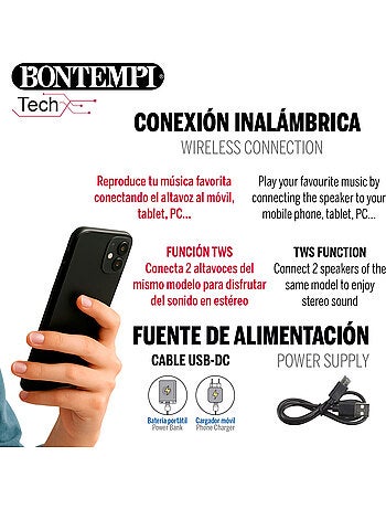 Altavoz inalámbrico 180w con karaoke y 1 micrófono bontempi