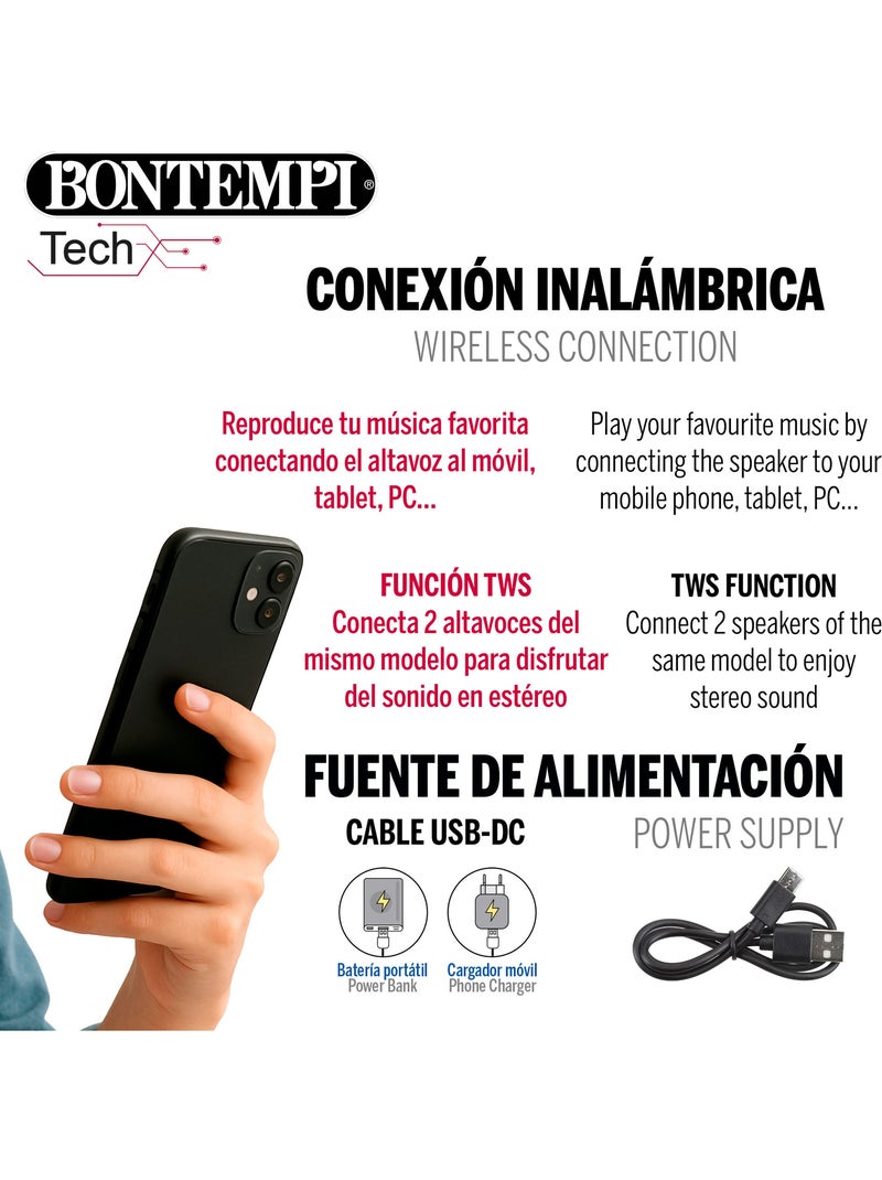 Altavoz inalámbrico 180w con karaoke y 1 micrófono bontempi N/D - Kiabi