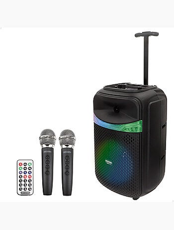 Altavoz inalámbrico 220w maleta con karaoke y 2 micrófonos 27x25x40 cm bontempi