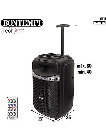 Altavoz inalámbrico 220w maleta con karaoke y 2 micrófonos 27x25x40 cm bontempi