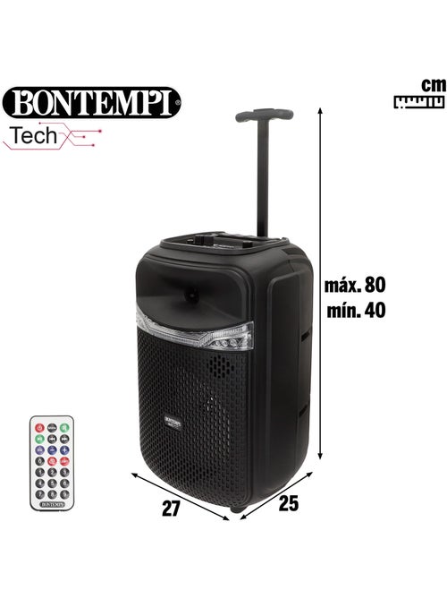 Altavoz inalámbrico 220w maleta con karaoke y 2 micrófonos 27x25x40 cm bontempi - Kiabi