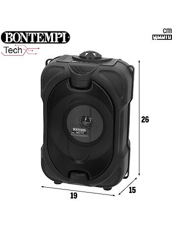 Altavoz inalámbrico c/micrófono y luces 19x15x16 cm bontempi