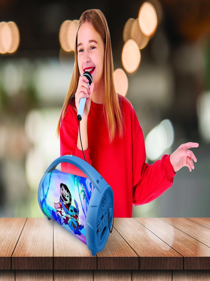 Altavoz luminoso Bluetooth® con micrófono Stitch Azul - Kiabi