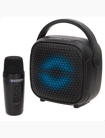 Altavoz mini inalámbrico con micrófono y luces rgb bontempi