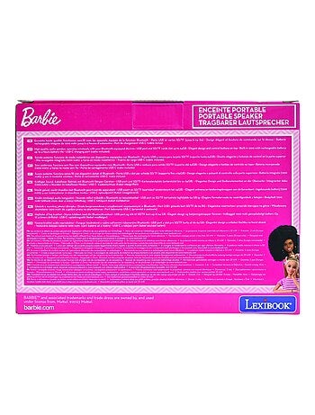 Altavoz puertoátil bluetooth® barbie con acabado de tela