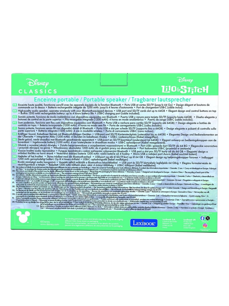 Altavoz puertoátil Bluetooth® Stitch con acabado de tela Azul - Kiabi