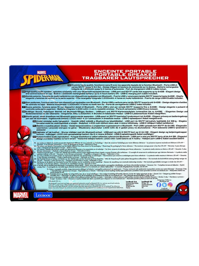 Altavoz puerto?til Bluetooth? SpiderMan con acabado de tela Azul - Kiabi
