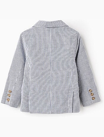 Americana a rayas con bolsillos con solapa