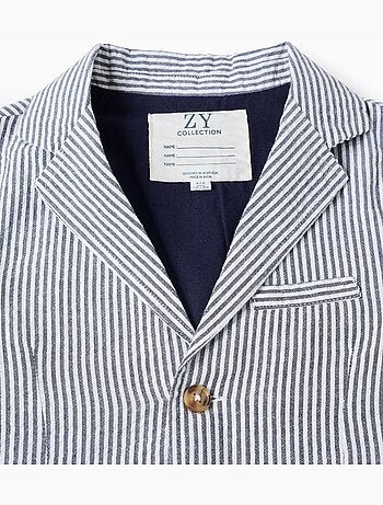 Americana a rayas con bolsillos con solapa