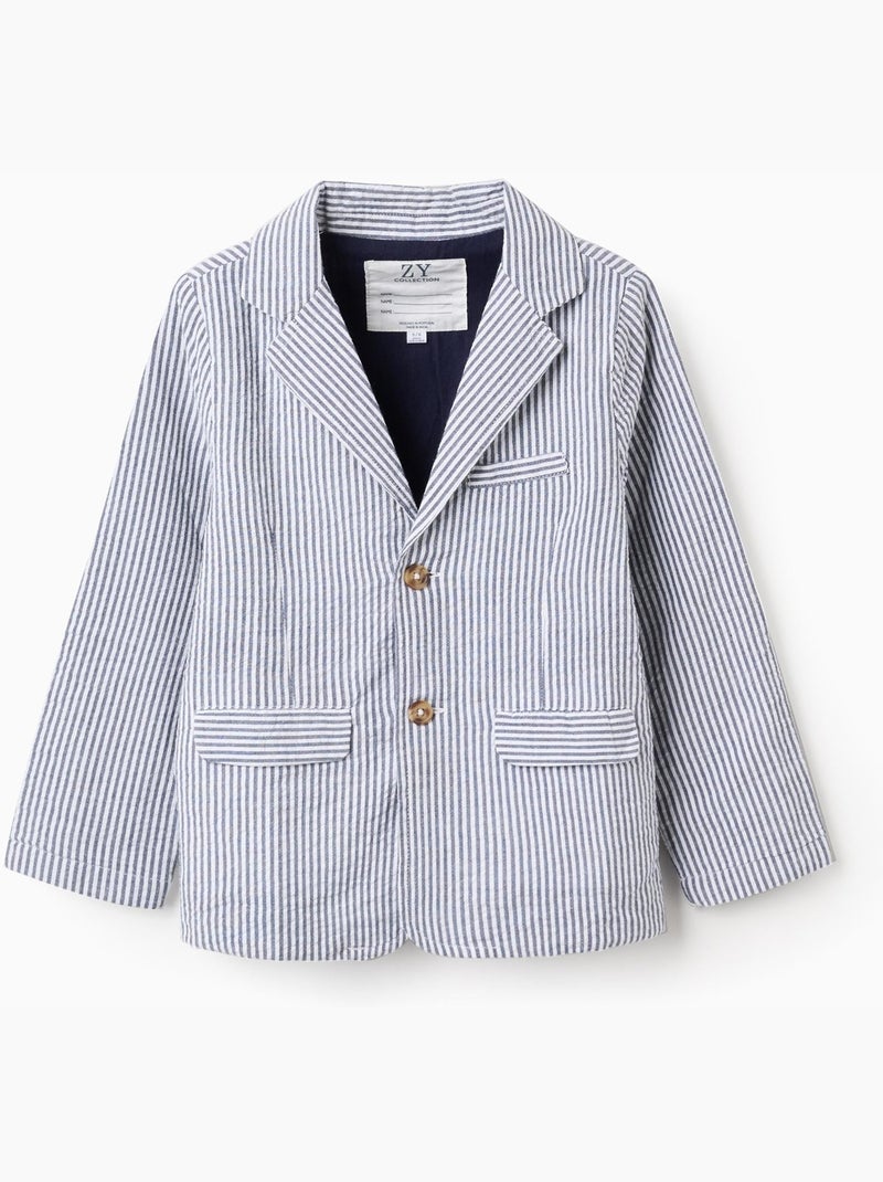 Americana a rayas con bolsillos con solapa Azul oscuro - Kiabi
