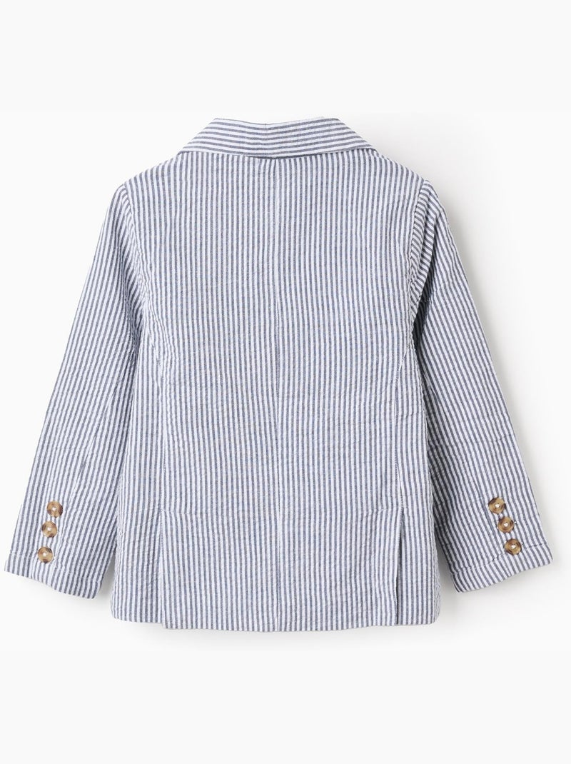 Americana a rayas con bolsillos con solapa Azul oscuro - Kiabi