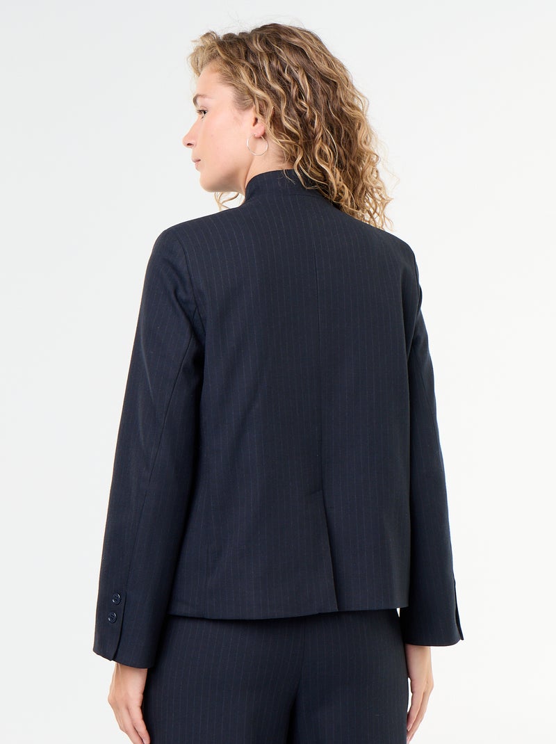 Americana de cuello alto con efecto cruzado Azul - Kiabi