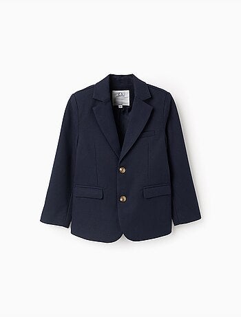 Americana de piqué con bolsillos con solapa