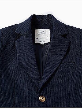 Americana de piqué con bolsillos con solapa