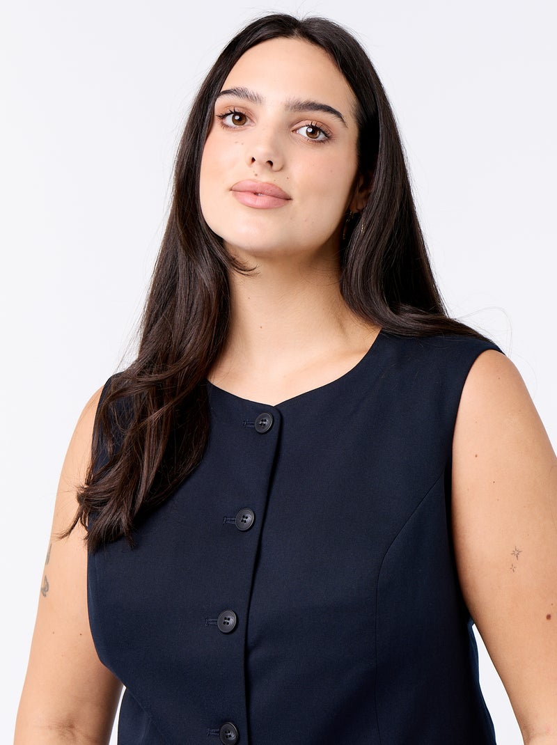 Americana de traje sin mangas lisa Azul - Kiabi