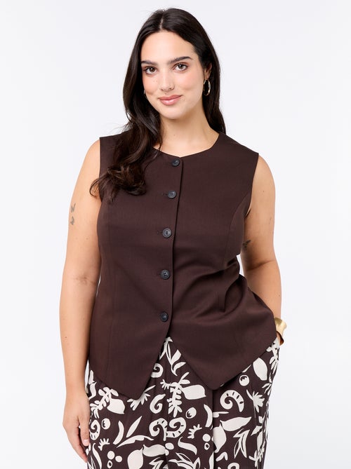 Americana de traje sin mangas lisa - Kiabi