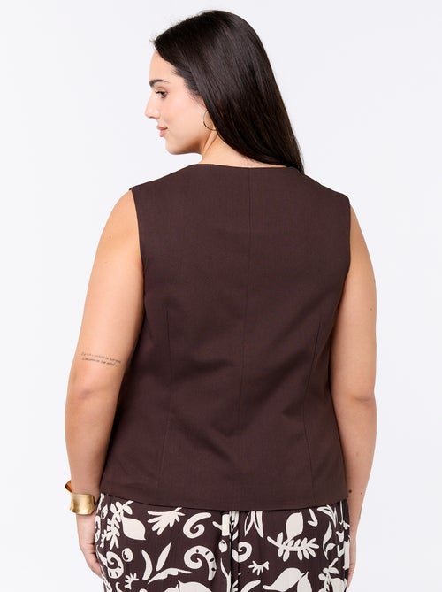 Americana de traje sin mangas lisa - Kiabi