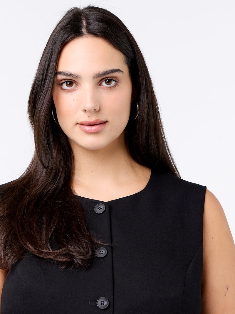 Americana de traje sin mangas lisa Negro - Kiabi