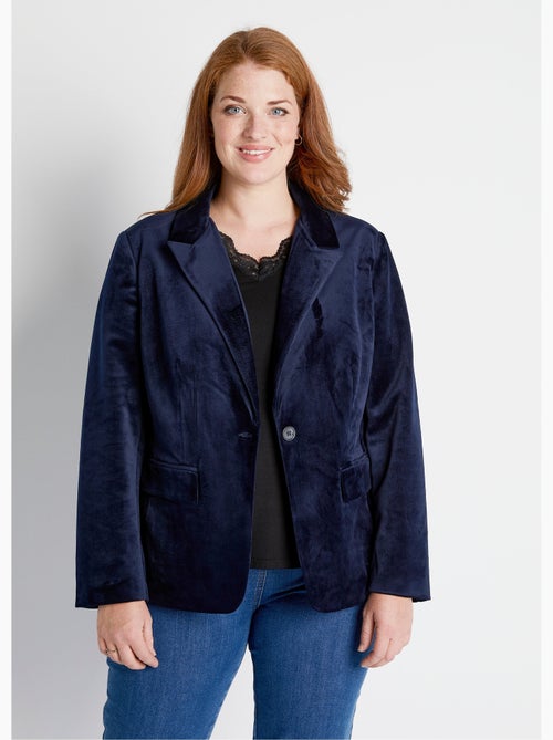 Americana recta lisa de terciopelo con cuello sastre - AFIBEL - Kiabi