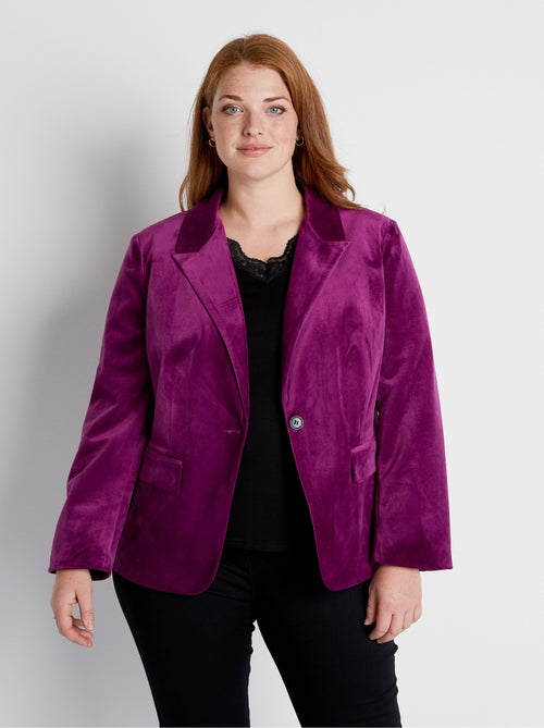 Americana recta lisa de terciopelo con cuello sastre - AFIBEL - Kiabi